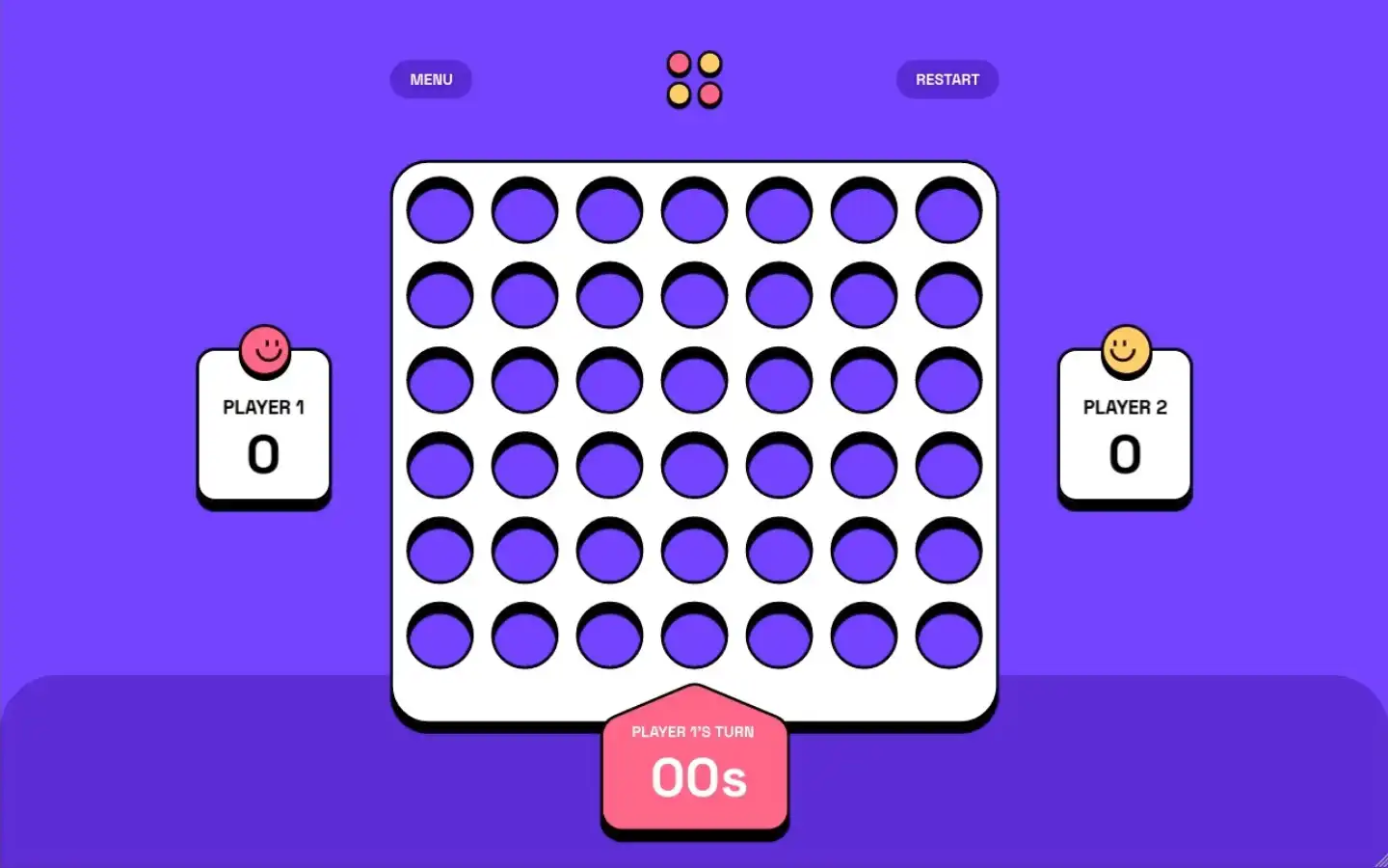 Screenshot of Connect Four App application interface
