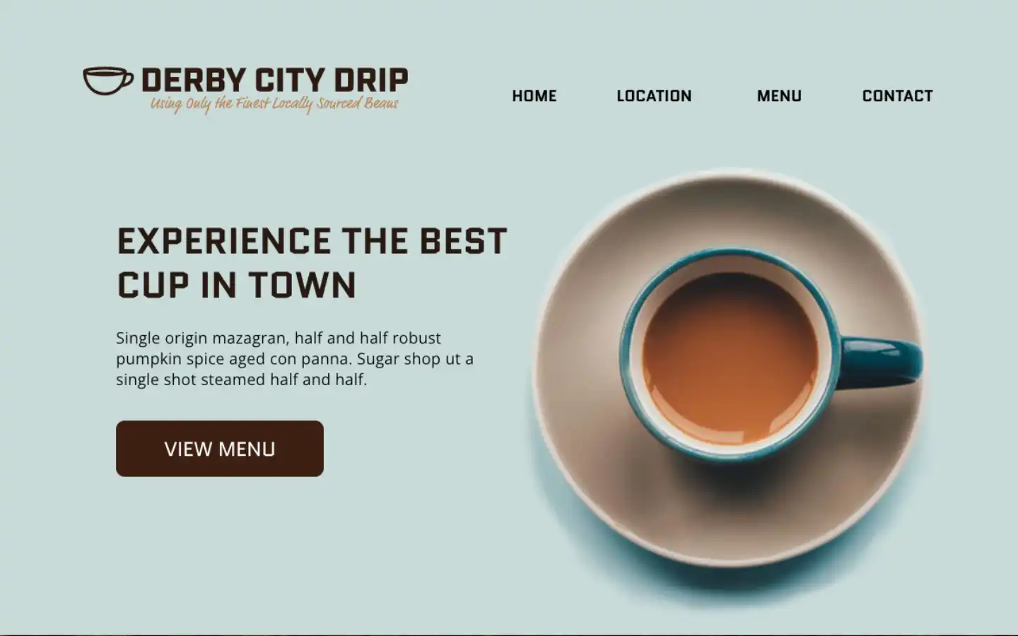 Screenshot of Derby City Drip application interface